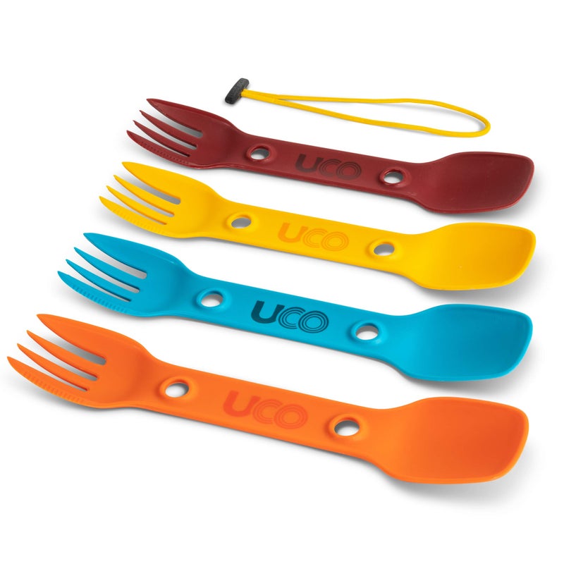 UCO Utility Spork Camping Spoon-Fork-Knife Utensil, 4 Pack - Image 1